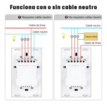 interruptor Inteligente Wifi 1 o 2 Vías Sin Neutro