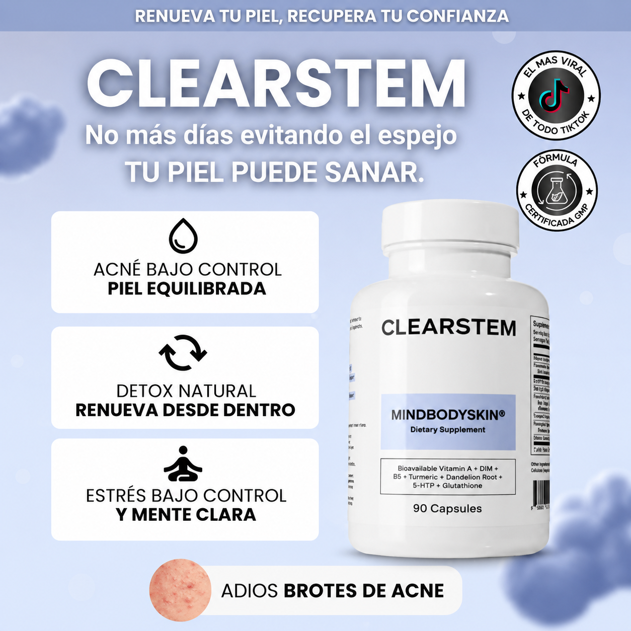 ⭐ ClearSteam – Fórmula Avanzada para Piel Limpia y Equilibrio Hormonal