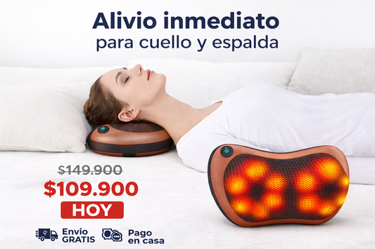 RelaxPro Heat™ – Almohada de Masaje 3D