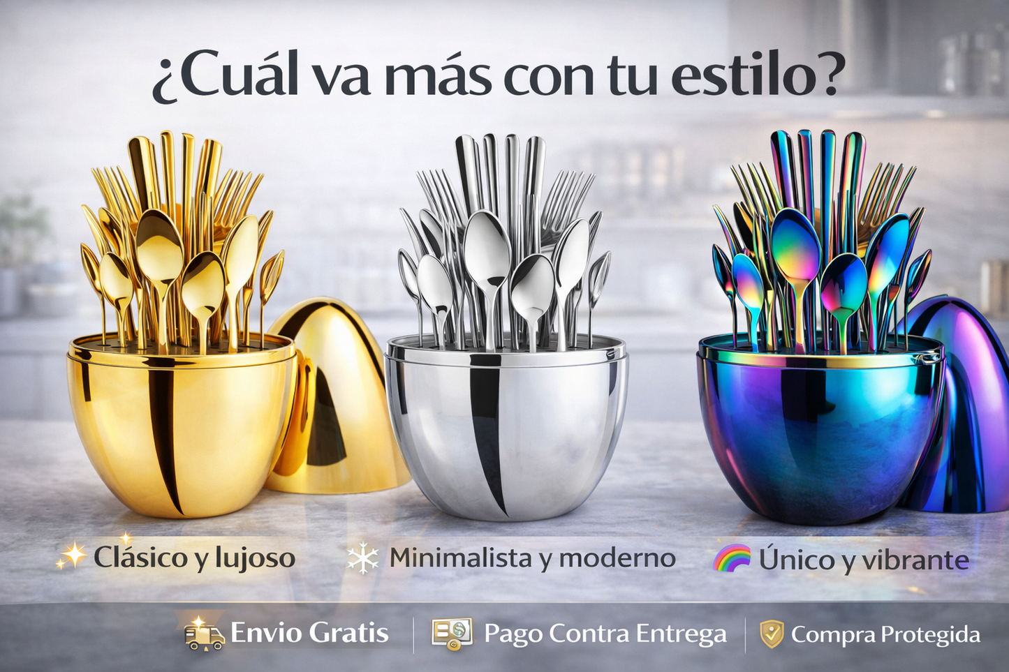 Set de Cubiertos de Lujo 24Pcs con Estuche Decorativo