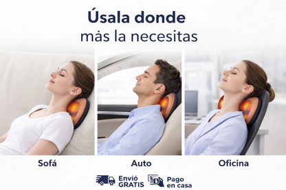 RelaxPro Heat™ – Almohada de Masaje 3D